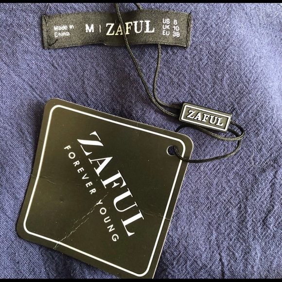 NEW Zaful navy blue ruffle button front romper 6 - Picture 11 of 14